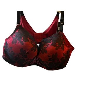 Torrid Curves Burgundy and Black Lace Lightly Lined Full Coverage Balconette 46D